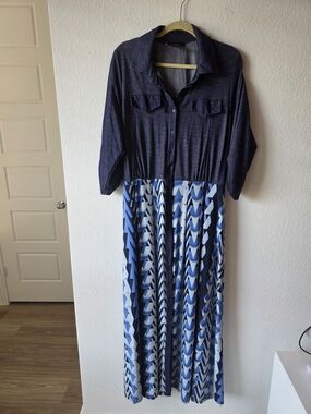 Ashley Stewart Blue Maxi Dress